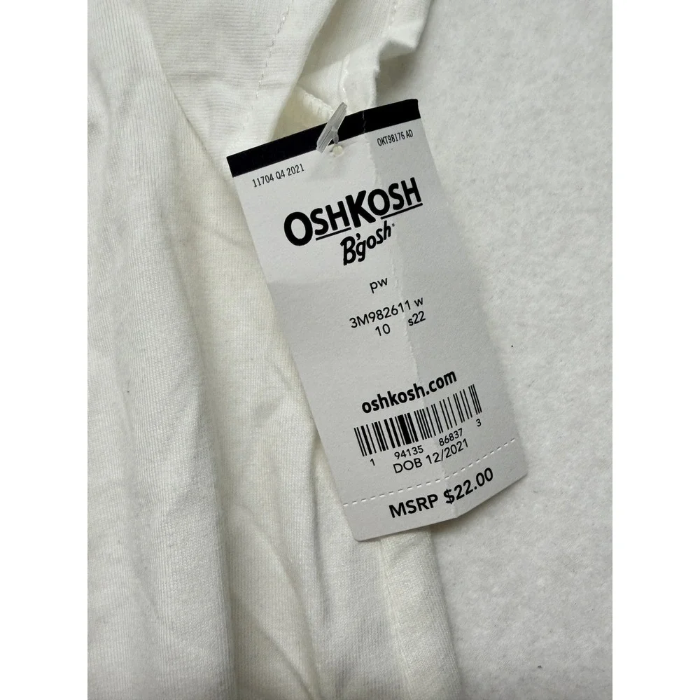 OshKosh Bgosh Girls White Flutter Sleeve Crochet Peasant Blouse Top 10 NWT NEW